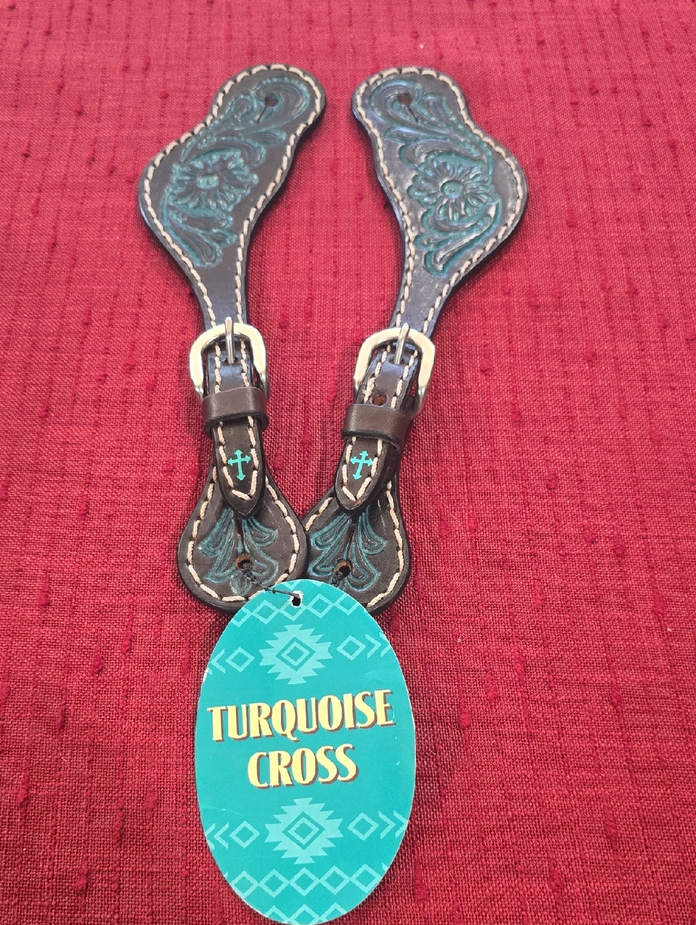 Women’s Weaver Leather Spur Straps - Turquoise